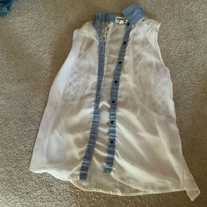 Button down lace top